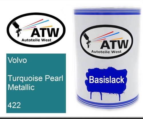 Volvo, Turquoise Pearl Metallic, 422: 500ml Lackdose, von ATW Autoteile West.